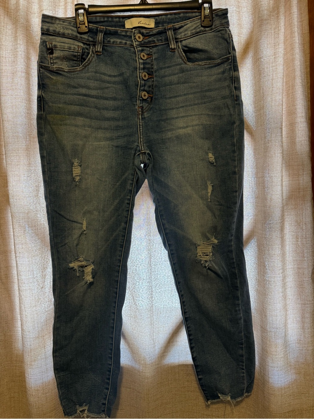 KanCan Dark Blue Distressed High-Rise Skinny Jeans